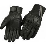 Motoanl Motosiklet Eldiveni Deri Full Koruma %100 Leder Motorcu Eldiven Siyah - 2XL