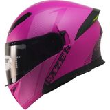 Motoanl Motosiklet Kadın Çene Açılır Kask Ece 22.06 Sertifika Güneş Vizörü Motor Kaskı Line - 2XS - Pembe