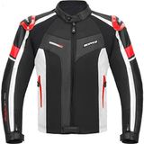 Motoanl Motosiklet Montu 3XL Full Korumalı Su Geçirmez Naylon ve PU Kaplamalı Deri Red