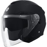 MOTOANL Motosiklet Yarım Açık Kask Güneş Vizörlü Motor Kask Mat Black