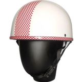 Motoanl Motosiklet Yarım Chopper Model Kask Abs Matreıal Kask Whıte-Red