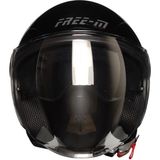 Motoanl Motosiklet Yarım Kask Camlı Ce Onaylı Güneş Vizörlü Motor Kaskı Black