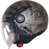 MOTOANL Motosiklet Yarım Kask Güneş Vizörlü ECE 22.06 Motor Kaskı Rebo