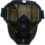 Motobisavm JET KASK MASKESİ AYNALI KURU KAFA - 1 - Siyah
