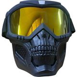 Motobisavm Jet Kask Maskesi Sarı Kuru Kafa