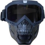 Motobisavm Jet Kask Maskesi Şeffaf Kuru Kafa - 1 - Siyah