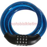 Motobisikletim 12X80 Şifreli Halat Kilit Siyah 4 Haneli Değiştirilebilir Şifreli Güçlü Yapı