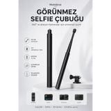 Motobros İnsta360 Görünmez Invisible Selfie Çubuğu Teleskopik Aksiyon Kamera Çubuğu Insta360 GoPro DJI Action SJCAM Uyumlu 1/4 Vida Bağlantılı