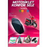 Motobros Kanuni Mati Konfor Sele ve Sele Kılıfı Visco Sünger (Kılıf Hediyeli)