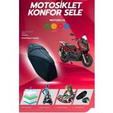 Motobros Kanuni Seha Konfor Sele ve Sele Kılıfı Visco Sünger (Kılıf Hediyeli)