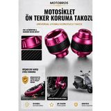 Motobros Motosiklet Aks Koruma Takozu Apec Uyumlu Motosiklet Ön Teker Takozu - Pembe Renk - 2 Adet