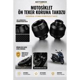 Motobros Motosiklet Aks Koruma Takozu Arora Maxt Uyumlu Motosiklet Ön Teker Takozu - Siyah Renk - 2 Adet