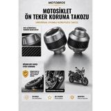 Motobros Motosiklet Aks Koruma Takozu Bajaj Dominar Uyumlu Motosiklet Ön Teker Takozu - Gri Renk - 2 Adet