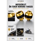 Motobros Motosiklet Aks Koruma Takozu Cf NK250 Uyumlu Motosiklet Ön Teker Takozu - Sarı Renk - 2 Adet