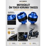 Motobros Motosiklet Aks Koruma Takozu Honda Activa Uyumlu Motosiklet Ön Teker Takozu - Mavi Renk - 2 Adet