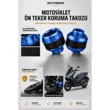 Motobros Motosiklet Aks Koruma Takozu Honda Pcx Uyumlu Motosiklet Ön Teker Takozu - Mavi Renk - 2 Adet
