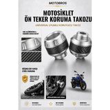Motobros Motosiklet Aks Koruma Takozu Tvs Apache Uyumlu Motosiklet Ön Teker Takozu - Gri Renk - 2 Adet