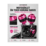Motobros Motosiklet Aks Koruma Takozu Üniversal Motosiklet Ön Teker Takozu -Pembe Renk - 2 Adet