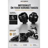 Motobros Motosiklet Aks Koruma Takozu Yamaha Nmax Uyumlu Motosiklet Ön Teker Takozu - Siyah Renk - 2 Adet