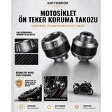 Motobros Motosiklet Aks Koruma Takozu Yamaha R25 Uyumlu Motosiklet Ön Teker Takozu - Gri Renk - 2 Adet