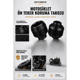 Motobros Motosiklet Aks Koruma Takozu Yamaha R25 Uyumlu Motosiklet Ön Teker Takozu - Siyah Renk - 2 Adet