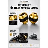 Motobros Motosiklet Aks Koruma Takozu Yamaha Xmax Uyumlu Motosiklet Ön Teker Takozu - Sarı Renk - 2 Adet