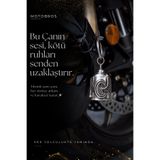 Motobros Motosiklet Aksesuar Kanatlı Tekerlek Figürlü Guardian Bell Gümüş Kaplamalı Motorcu Anahtarlık-Şans ve Koruma Çanı Uğur Tılsımı