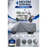 Motobros Motosiklet Brandası Arora Felıx New 3 Tekerlekli Elektrikli Araç Brandası Gri 4 Mevsim Su Geçirmez Uv Korumalı