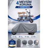 Motobros Motosiklet Brandası Arora Mını Felıx 3 Tekerlekli Elektrikli Araç Brandası Gri 4 Mevsim Su Geçirmez Uv Korumalı