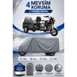 Motobros Motosiklet Brandası Arora XLT48A Navara 3 Tekerlekli Elektrikli Araç Brandası Gri 4 Mevsim Su Geçirmez
