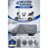Motobros Motosiklet Brandası FALCON FAMILY 8000 3 Tekerlekli Elektrikli Araç Brandası Gri 4 Mevsim Su Geçirmez UV Korumalı