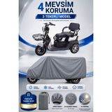 Motobros Motosiklet Brandası Falcon Frıda 7000 3 Tekerlekli Elektrikli Araç Brandası Gri 4 Mevsim Su Geçirmez Uv Korumalı