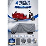 Motobros Motosiklet Brandası Falcon Julıa 9000 3 Tekerlekli Elektrikli Araç Brandası Gri 4 Mevsim Su Geçirmez Uv Korumalı