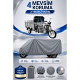 Motobros Motosiklet Brandası Kral Motor Truva 800 3 Tekerlekli Elektrikli Araç Brandası Gri 4 Mevsim Su Geçirmez