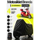 Motobros Motosiklet Brandası Motor Brandası 50 CC Uyumlu BlackShield Siyah Su Geçirmez UV Korumalı Motor Örtüsü