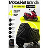 Motobros Motosiklet Brandası Motor Brandası Honda Pcx Arka Çanta Uyumlu Blackshield Siyah Su Geçirmez Uv Korumalı Motor Örtüsü