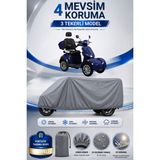 Motobros Motosiklet Brandası Volta Vm6 Lacivert Model 3 Tekerlekli Elektrikli Araç Brandası Gri 4 Mevsim Su Geçirmez