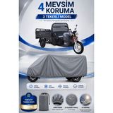 Motobros Motosiklet Brandası Volta Vt5 Gri Model 3 Tekerlekli Elektrikli Araç Brandası Gri 4 Mevsim Su Geçirmez Uv Korumalı