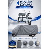 Motobros Motosiklet Brandası Yuki Yk-72 Greta 3 Tekerlekli Elektrikli Araç Brandası Gri 4 Mevsim Su Geçirmez Uv Korumalı