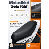Motobros Motosiklet Deri Sele Kılıfı Motor Koltuk Kılıfı Honda PCX - Activa - Jupiter - NMAX - Spacy - Blueberry - Bluebird - Cappucino Uyumlu Deri Su Geçirmez UV Korumalı