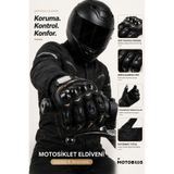 Motobros Motosiklet Eldiveni Motorcu Eldiveni Terletmez Güçlendirilmiş Korumalı Avuç içi Korumalı Dokunmatikli Kaydırmaz EN-3