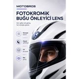 Motobros Motosiklet Kask Pinlock Lens Buğu Önleyici Güneşte Kararan Fotokromik Vizör Camı