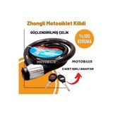 Motobros Motosiklet Kilidi Çelik ile uyumlu Güçlendirilmiş Halat Zincir Kilit 25X200 (Işıklı Kilit) 2 Metre