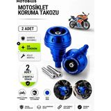 Motobros Motosiklet Koruma Takozu Cf Moto SR250 Uyumlu Motor Takozu Egsoz Koruma Takozu Mavi 2’li Set Universal Grenaj Koruma Takozu Montaj Vidalı
