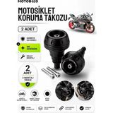 Motobros Motosiklet Koruma Takozu Cf Moto SR450 Uyumlu Motor Takozu Egsoz Koruma Takozu Siyah 2’li Set Universal Grenaj Koruma Takozu Montaj Vidalı