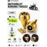 Motobros Motosiklet Koruma Takozu Cfmoto NK250 Uyumlu Motor Takozu Egsoz Koruma Takozu Gold 2’li Set Universal Grenaj Koruma Takozu Montaj Vidalı