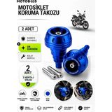 Motobros Motosiklet Koruma Takozu Drift L Uyumlu Motor Takozu Egsoz Koruma Takozu Mavi 2’li Set Universal Grenaj Koruma Takozu Montaj Vidalı