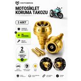 Motobros Motosiklet Koruma Takozu Rks R250 Uyumlu Motor Takozu Egsoz Koruma Takozu Gold 2’li Set Universal Grenaj Koruma Takozu Montaj Vidalı