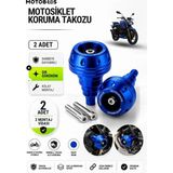 Motobros Motosiklet Koruma Takozu Tvs Apache Uyumlu Motor Takozu Egsoz Koruma Takozu Mavi 2’li Set Universal Grenaj Koruma Takozu Montaj Vidalı