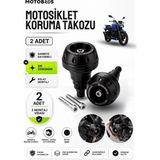 Motobros Motosiklet Koruma Takozu Tvs Apache Uyumlu Motor Takozu Egsoz Koruma Takozu Siyah 2’li Set Universal Grenaj Koruma Takozu Montaj Vidalı